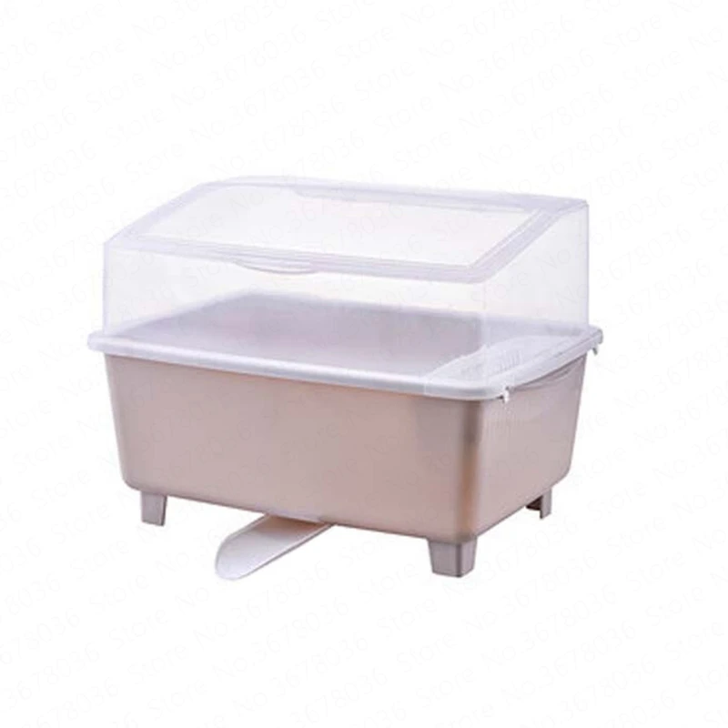 Kitchen Cupboard with Lid Drain Rack Mounted Tableware Storage Box Cabinet Large Double Layer Dish | Дом и сад
