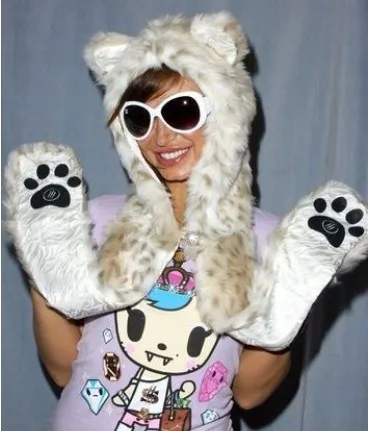 Женские зимние теплые бейсболки с животными шапки бини для женщин и мужчин