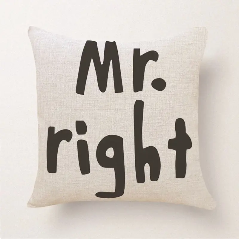 Наволочка для дома милая наволочка чехол из хлопка и льна Mr Right подушка дивана