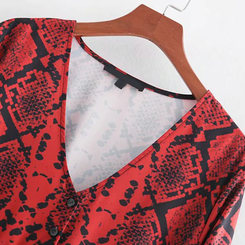 GOPLUS с длинным рукавом змея платье принтом женские животных платья мода 2019 Весна V