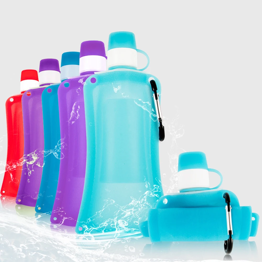 Portable Foldable Easy Clean Silicone Wear Resistant Water Bottle Sports Cycling Leakproof Outdoor | Спорт и развлечения