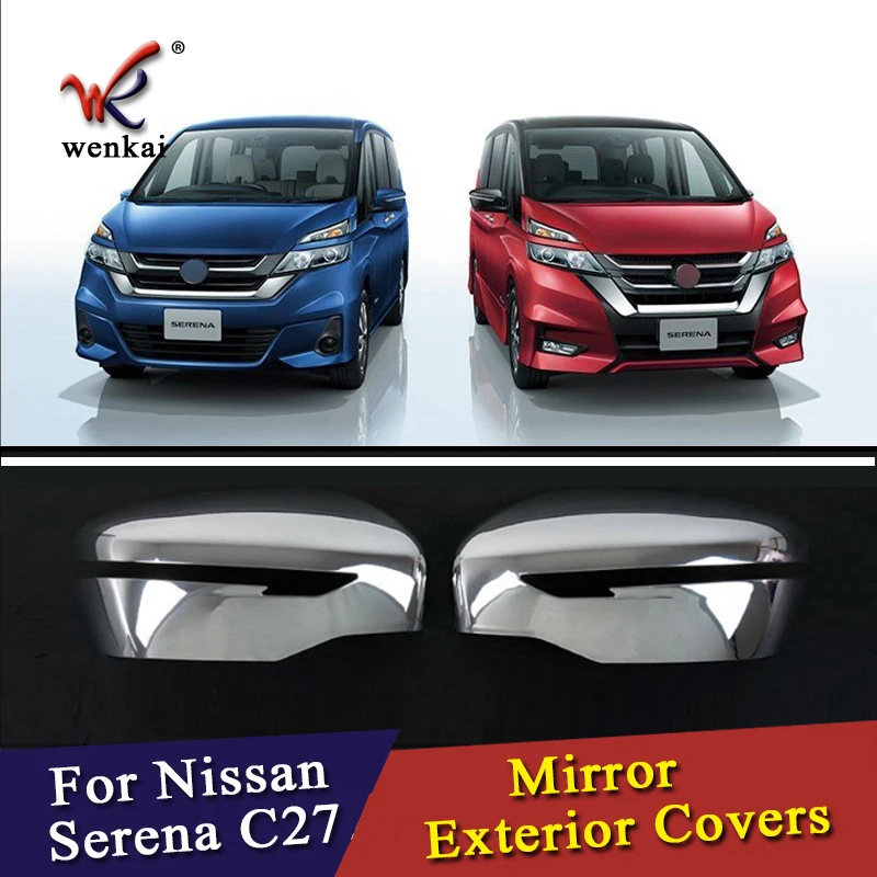 

2pcs/lots Rear Mirror Cover Car Styling Chrome Side Door Plating Decorative for nissan serena 2016 2017 2018 2019 2020 2pcs/lots