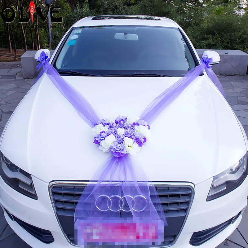 Artificial Flowers Car Decoration Sets Wedding Pompoms Silk Flower Foam Pearl Garland DIY Wreath Accessories | Дом и сад