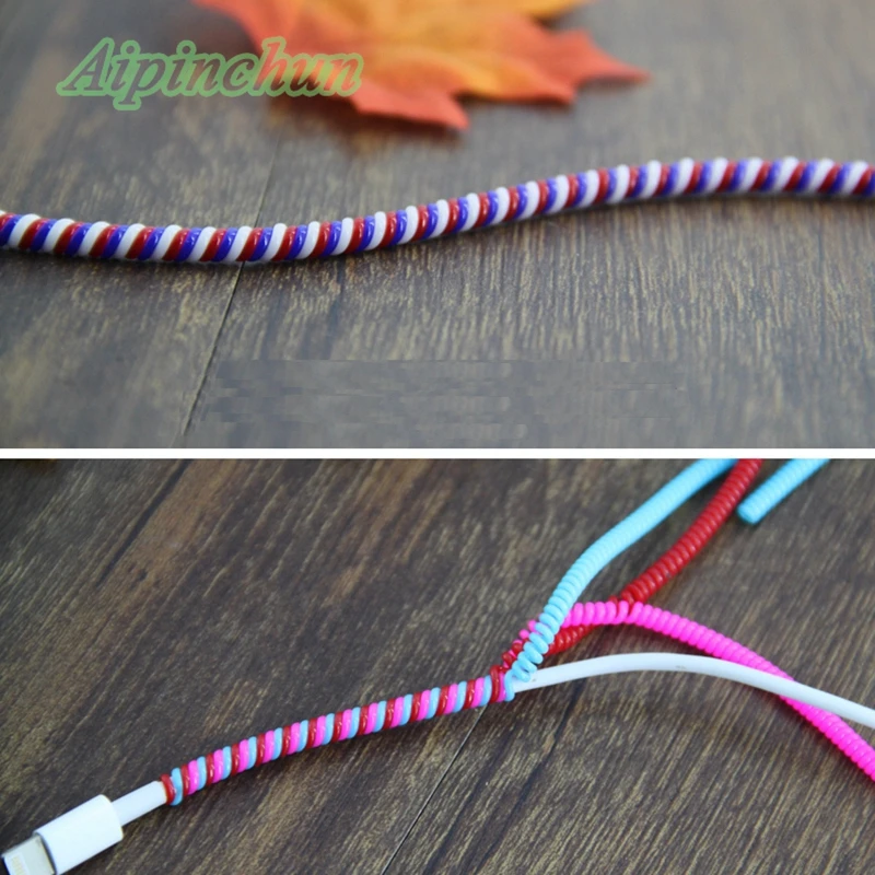 Aipinchun 10Pcs/Lot 60Cm Data Charging Cable Earphone Protective Case Cover Sleeve For Iphone Andrews Spring Twine Random Color |