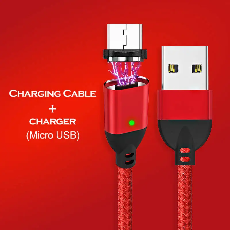 Red For Micro Магнитный кабель 3А для быстрой зарядки 3,0 USB кабель провод для быстрого заряда type C Micro USB C кабель для передачи данных для iPhone samsung Xiaomi huawei - Цвет: Red For Micro