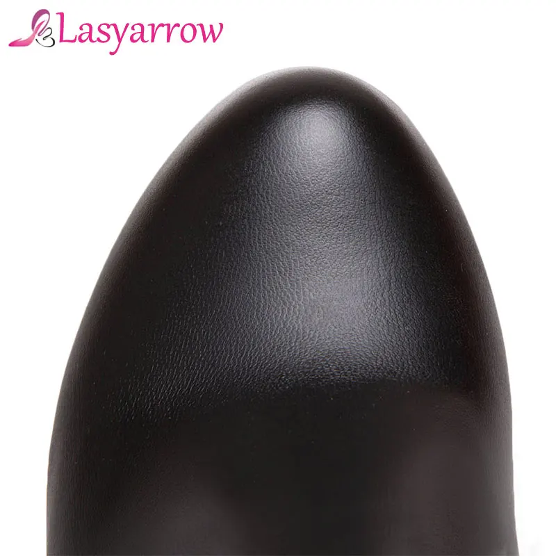 Lasyarrow/обувь на молнии сбоку ботильоны высоком толстом каблуке и платформе с