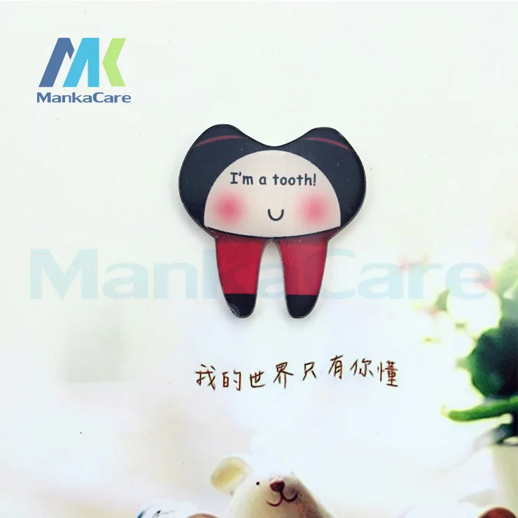 Акриловая брошь в японском стиле Харадзюку с изображением здоровых зубов