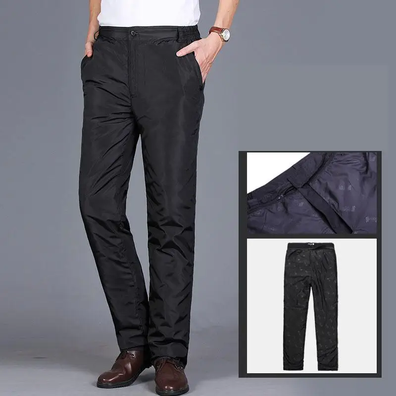 

new arrival fashion Winter Men Down Trousers Detached Inner Thickened High Waist Large Eiderdown White size M L XL 2XL 3XL 4XL