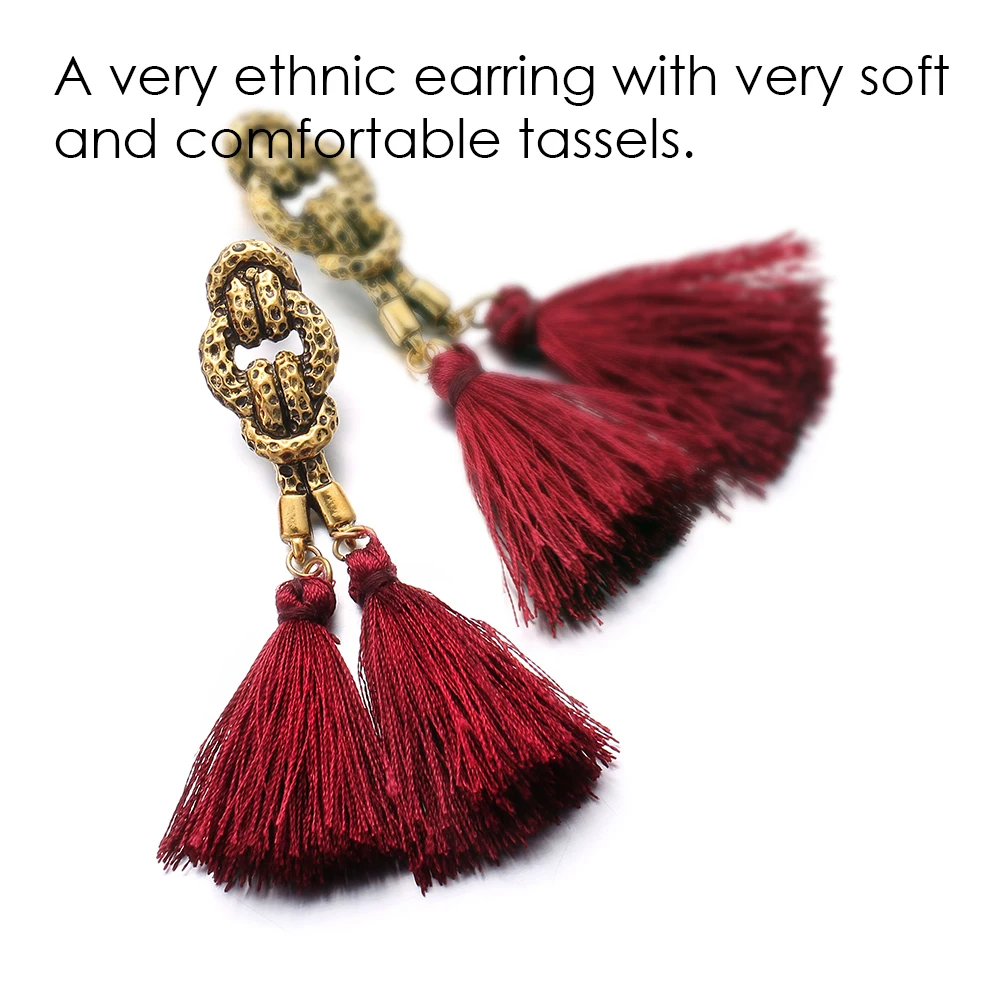 EManco Чешские Серьги Кисточкой Висячие Капли Женские Заявления Зеленый Винтаж