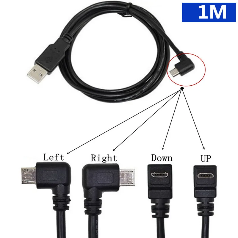 Кабель адаптер 90 градусов 4 угла micro USB папа 2 0 Тип A 25 м 1 5 м|Кабели передачи данных| |