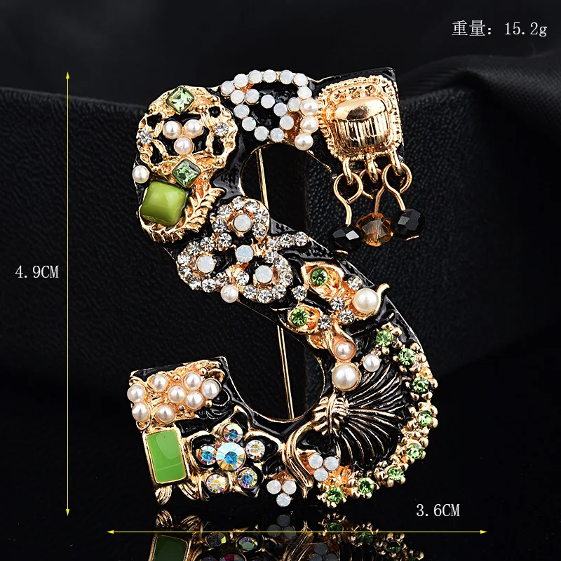 1 шт. алмазные Броши с буквами Большая Булавка одежда стиль доступа брошь