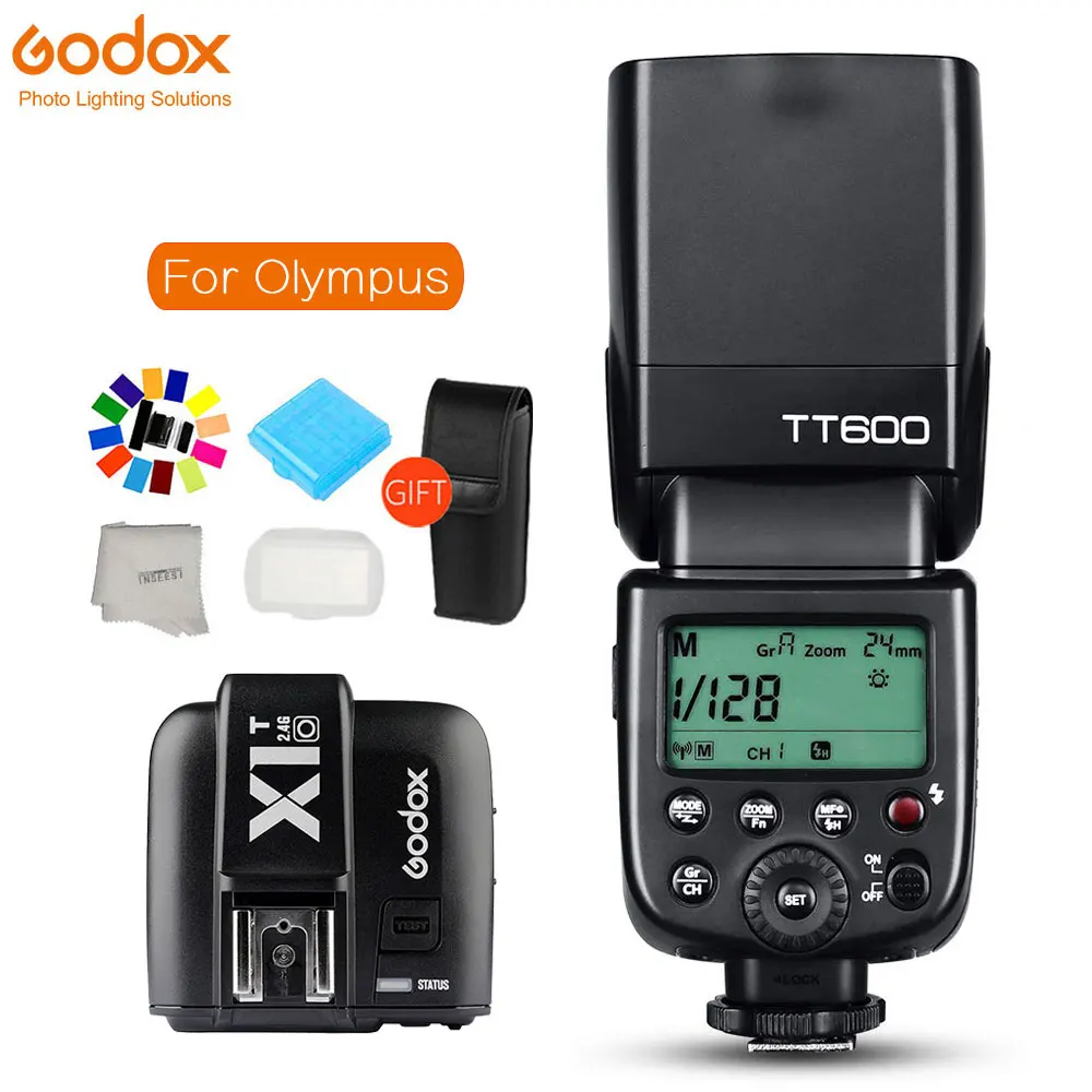 For Olympus Godox TT600 2,4G Беспроводная камера синхронизация вспышки Speedlite+ X1T передатчик ttl беспроводной дистанционный триггер вспышки для Canon Nikon sony - Цвет: For Olympus