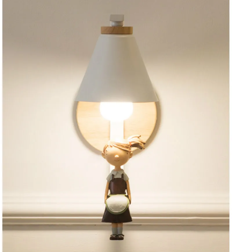 Настенные светильники для детской комнаты 1 шт. белые/черные металлические