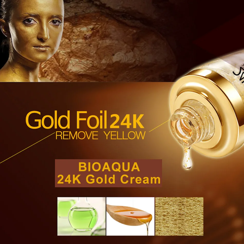 BIOAQUA 24K Золотая эссенция для лица отбеливающий дневной крем увлажняющий уход за