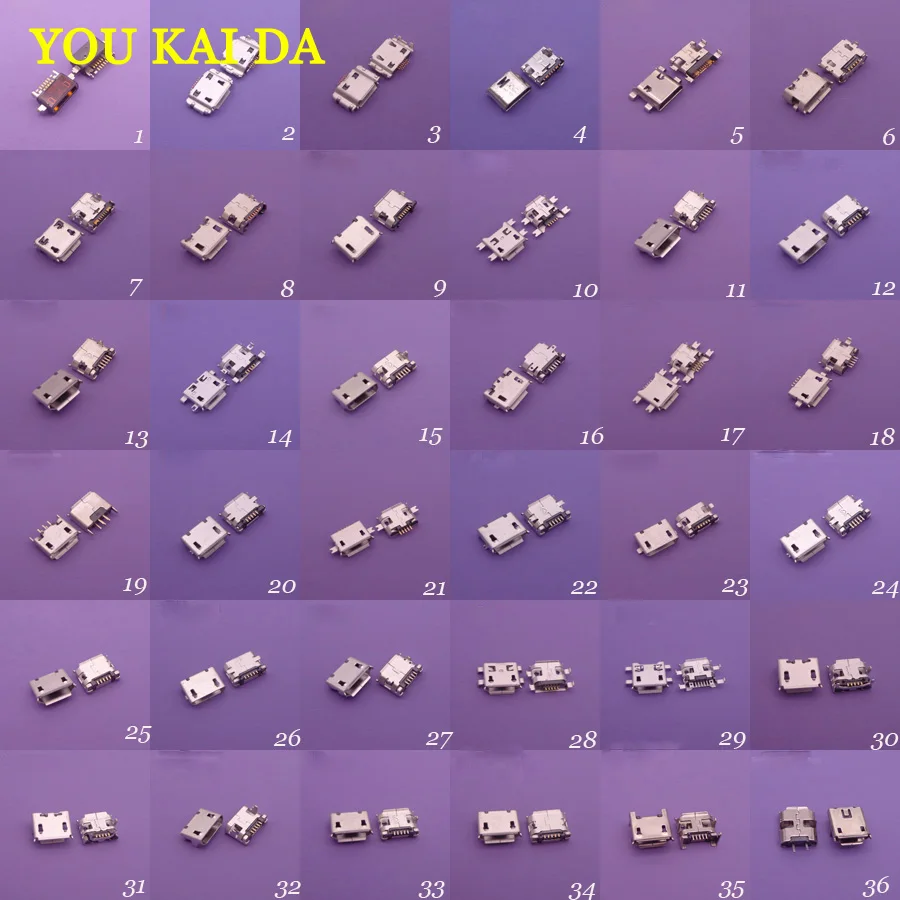 36 моделей 108 шт Для samsung sony xiaomi motorola Huawei HTC micro usb разъем 5pin зарядное гнездо питания