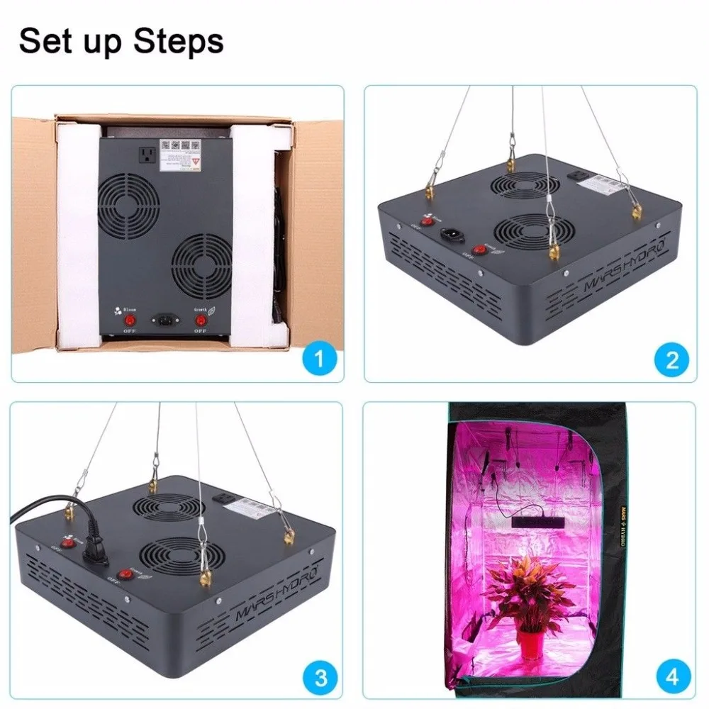 MarsHydro Mars II 400 Вт полный спектр LED Grow Light гидропоника лампа для комнатной теплицы|led