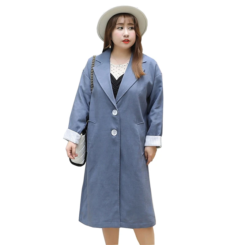 Тренчкот женский длинный ветровка однобортная Свободная Повседневная большой