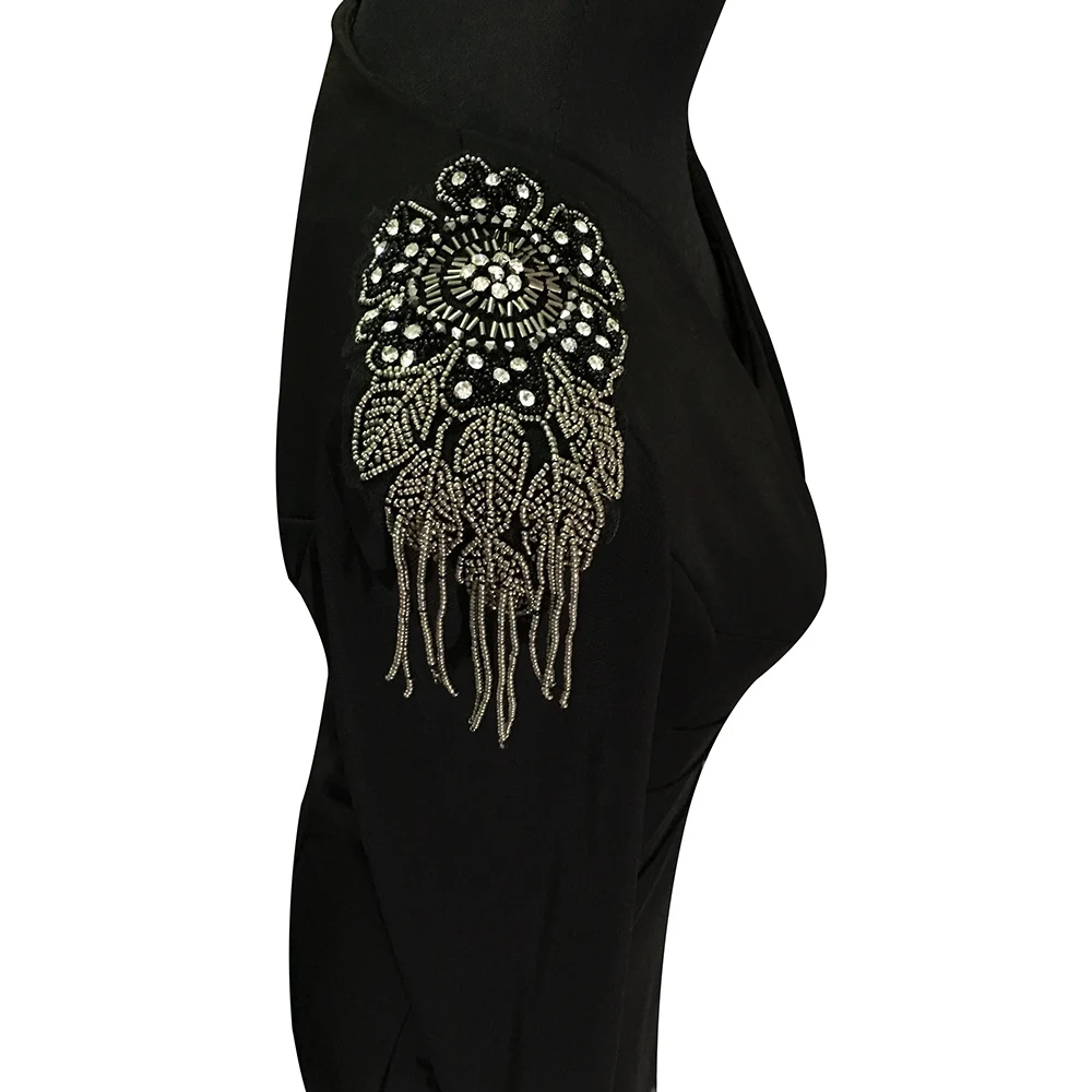 Ручная вышитая бусинами доска через плечо с кисточками и эполетами аппликация на