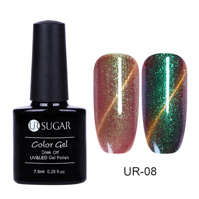 Ur Sugar 7,5 мл Цветной Гель-лак для ногтей хамелеон, полуперманентное верхнее покрытие, Базовое покрытие, замачиваемый УФ светодиодный Гель-лак для ногтей - Цвет: magnetic8