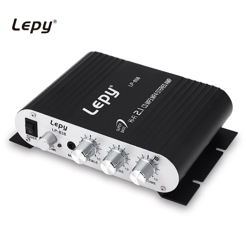 Lepy LP 838 Мощность усилитель Hi Fi 2 1 MP3 радио аудио стерео Amplificador бас Динамик плеер для