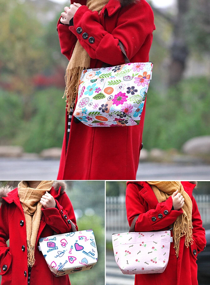 Портативная сумка для доставки Термосумка из ткани Оксфорд с цветами пикника