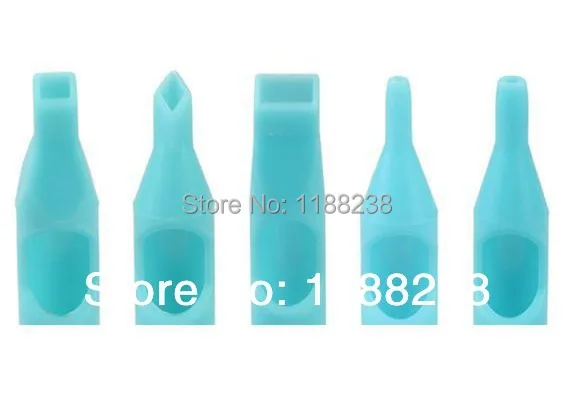 100 шт. синие смешанные размеры одноразовые наконечники для татуировок стерильные