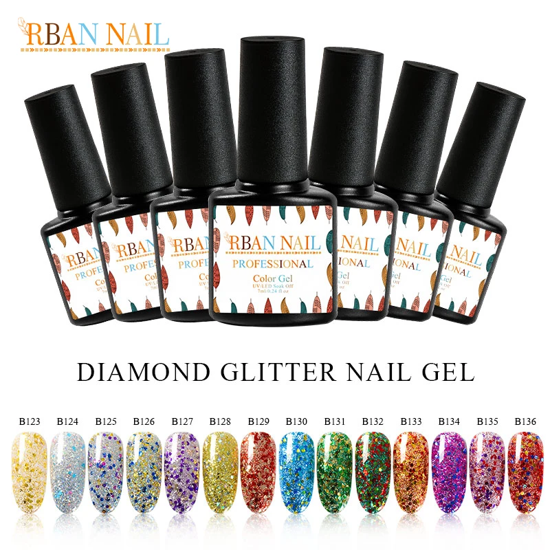 Гель-лак для ногтей с блестками 7 мл | Красота и здоровье