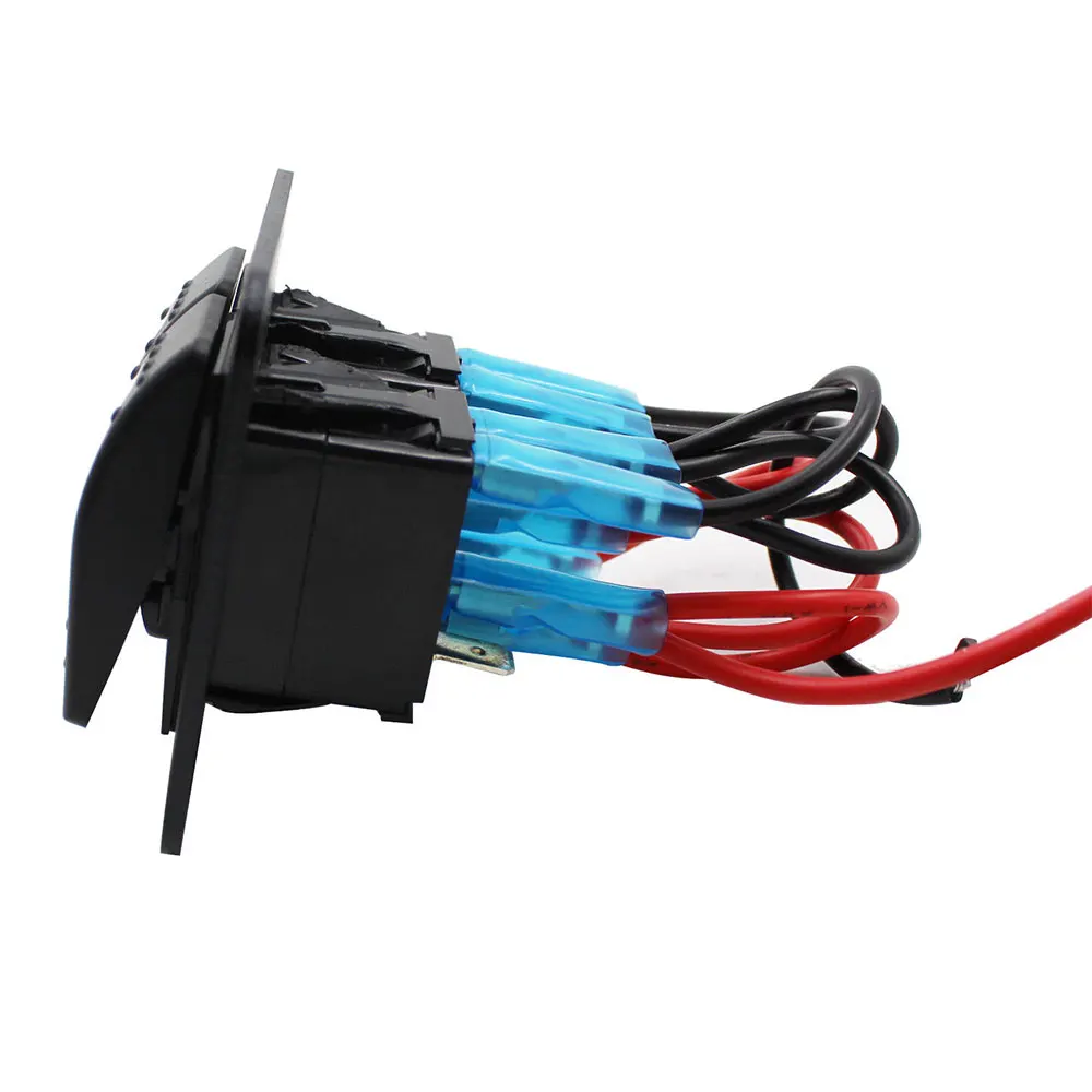 12В/24В автомобильный RV 2-кнопочный светодиодный кулисный переключатель панель