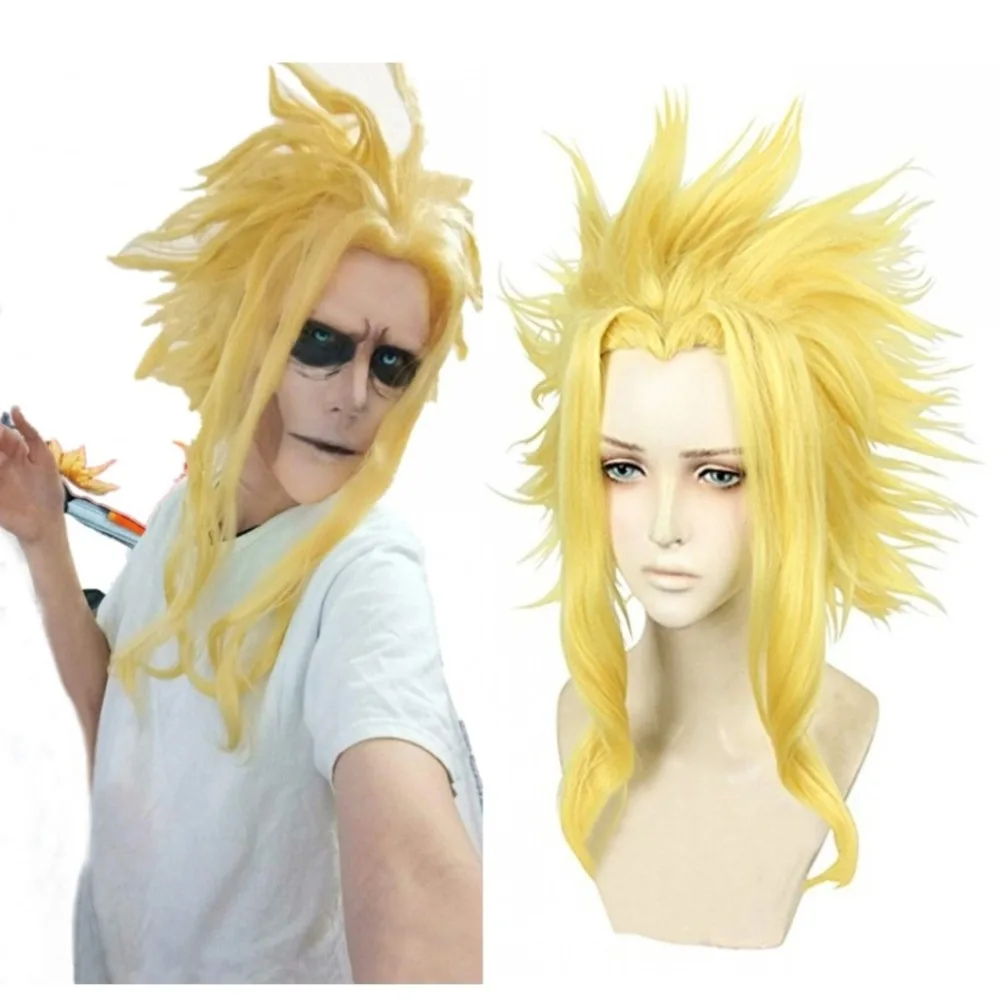 

My Hero Academia Boku no Hiro Akademia All Might Short Golden Blonde Heat Resistant Hair Cosplay Costume Wig + Free Wig Cap