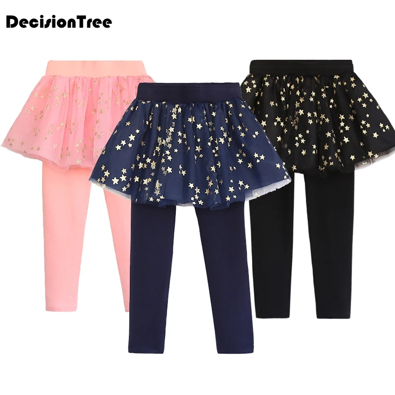 

2019 new children girl tutu skirt culottes leggings gauze pants party skirts with bow dance clothing years