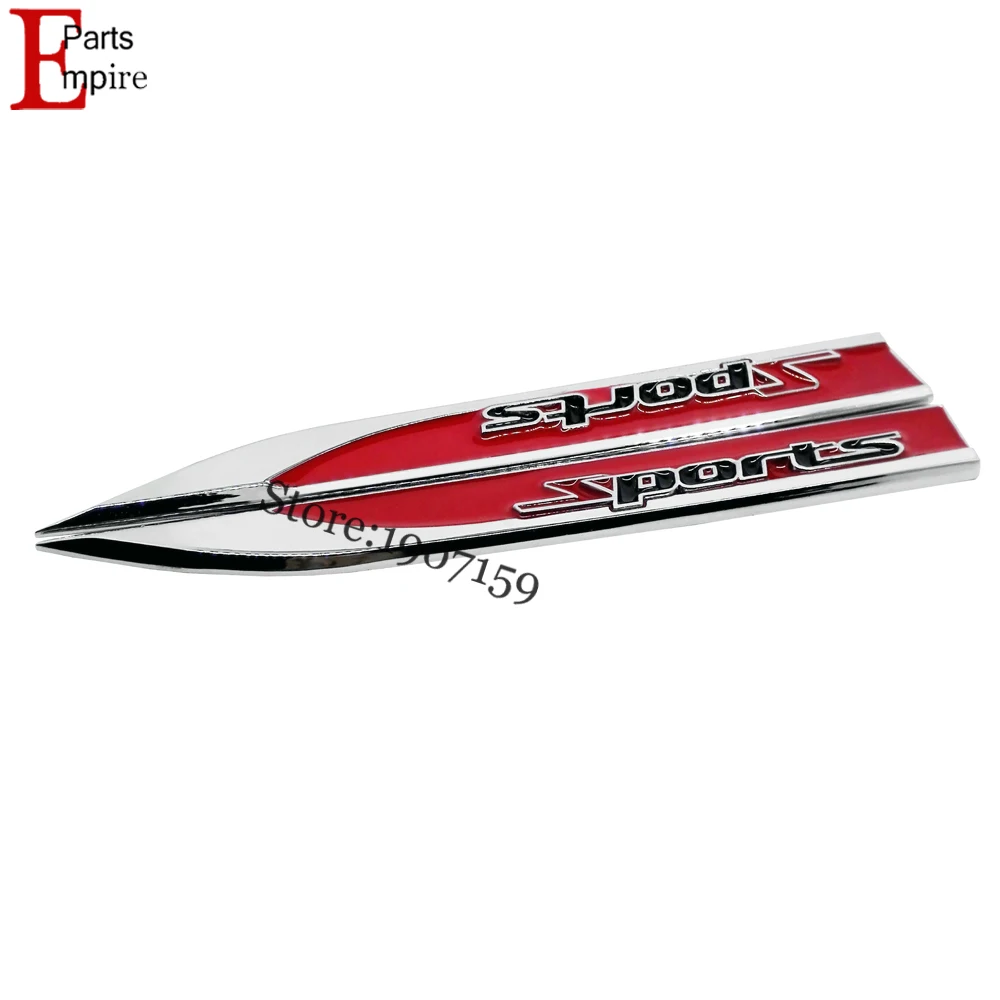 2 Шт./пара Красный Спортивный Логотип Металлический Значок Эмблема Сторона Крыло