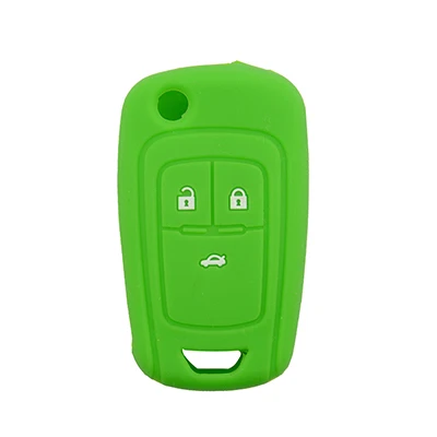 Green Silicone Case OkeyTech откидной складной чехол для дистанционного ключа для Vauxhall, Opel Insignia Astra Mokka, Чехол для автомобильного управления Fob, корпус HU100 Blade - Цвет: Green Silicone Case