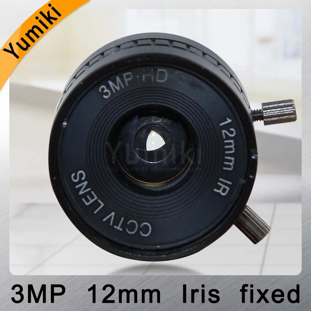 Yumiki 3MP HD 12 мм 1/1. 8 cctv Объектив CS крепление IR Iris фиксированный 28,5 градусов для ip-камеры безопасности