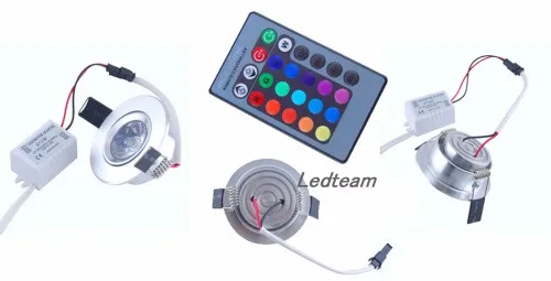 3 Вт 85-265 в RGB потолочный светильник Настенный Встраиваемый Прожектор + пульт