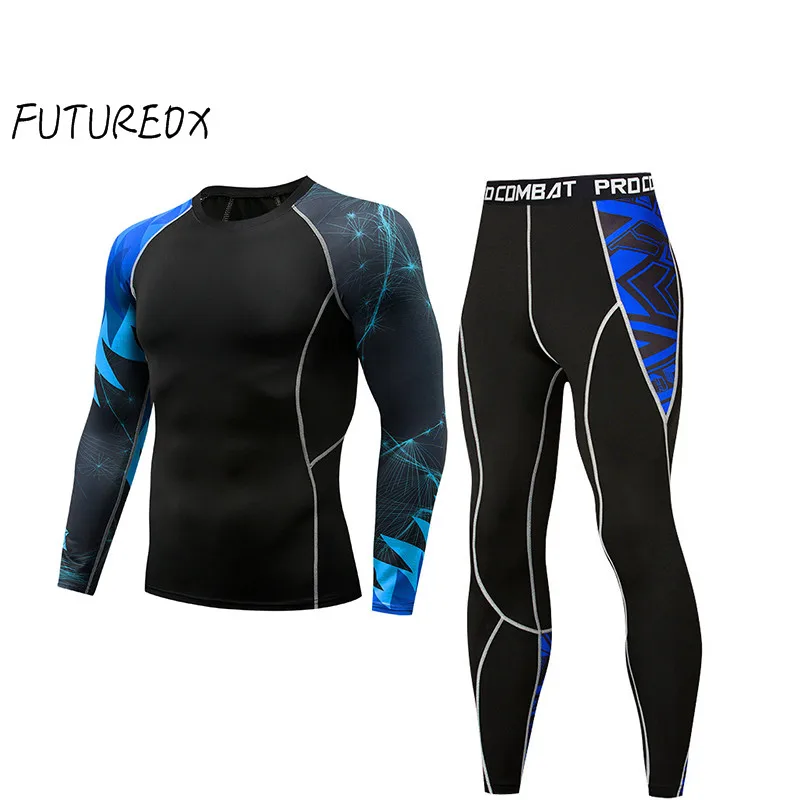 

Sportswear fitness MMA clothing T-shirt quick-drying long-sleeved compression clothing thermal underwear men's suit