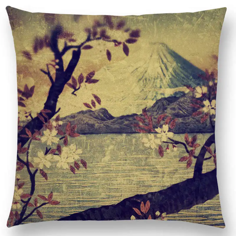 Чехол в японском стиле с изображением пейзажа всесезонный природный пейзаж