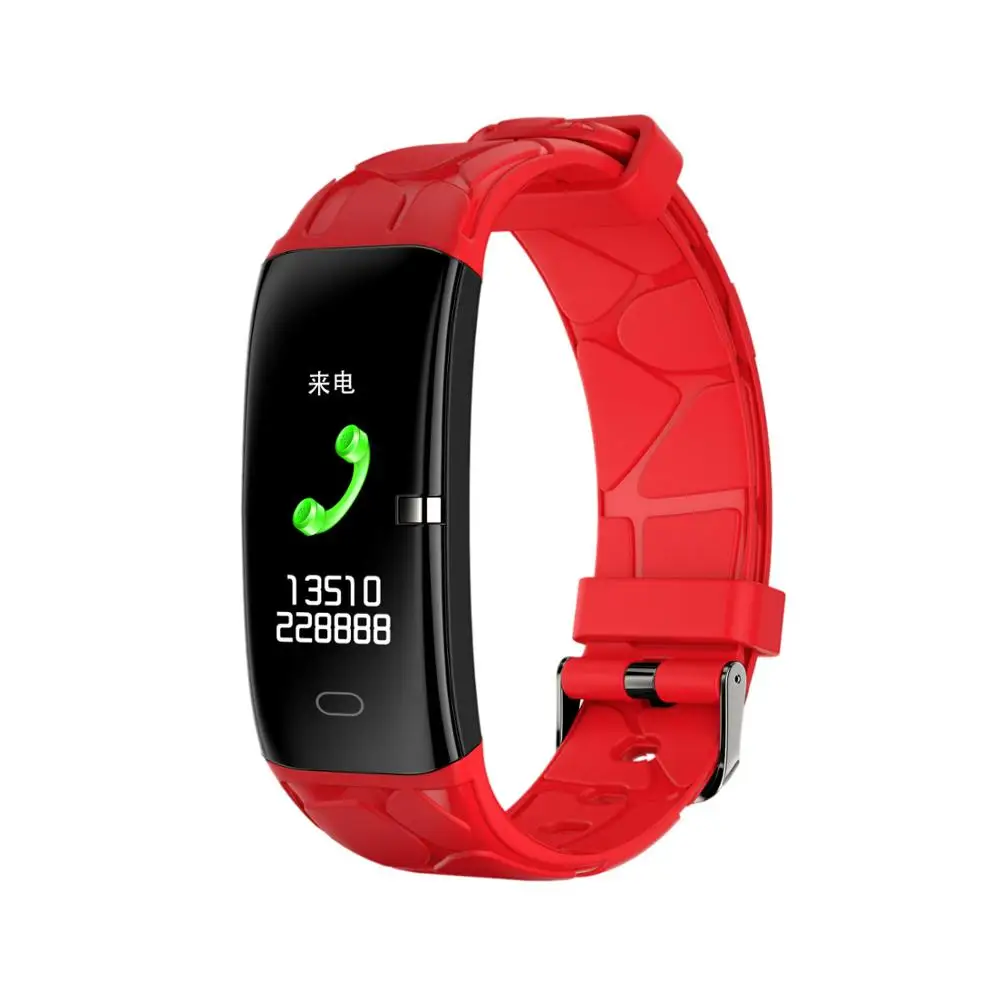 Red FocuSmart умные браслеты E58 фитнес-трекер ECG HRV монитор сердечного ритма кровяное давление умный Браслет для IOS/Android - Цвет: Red
