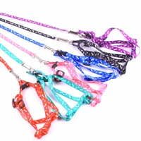 nylon dog pet puppy cat adjustable harness with lead leash 10 colors to choose toys leash chain collars interactive toy