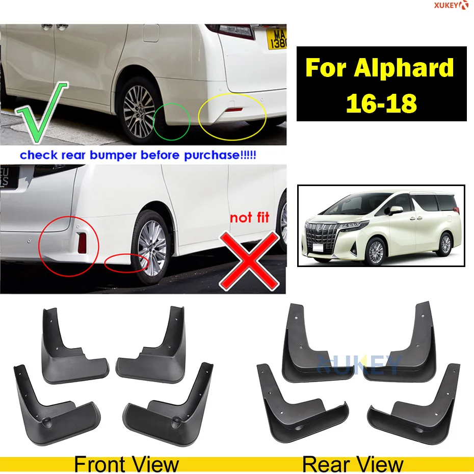 16-18 alphard Автомобильные Брызговики для Toyota C-HR CHR RAV4 Highlander Venza Sienna Verso Alphard передние и задние брызговики Брызговики - Цвет: 16-18 alphard