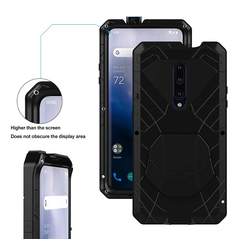 Для Oneplus 7 Pro Чехол алюминиевый Металл + силиконовая задняя крышка для Coque |