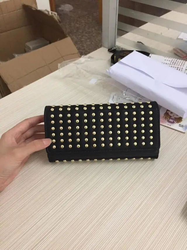 Новые летние, Стильные Заклепки, повороты бумажник большой Дикий Пу, кожаная монета, Длинный кошелек, кожаный кошелек, бумажник YA-38