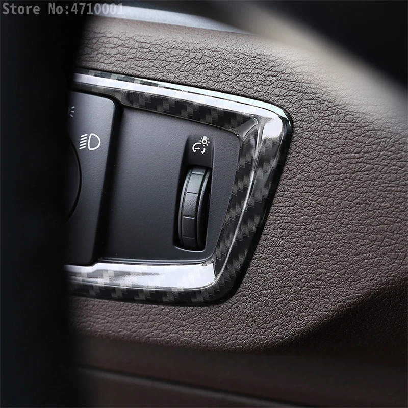 Carbon Fiber Head light Headlight Switch Button Cover Trim Car Accessory For BMW X1 F48 2016-2018 X2 F47 2018 | Автомобили и