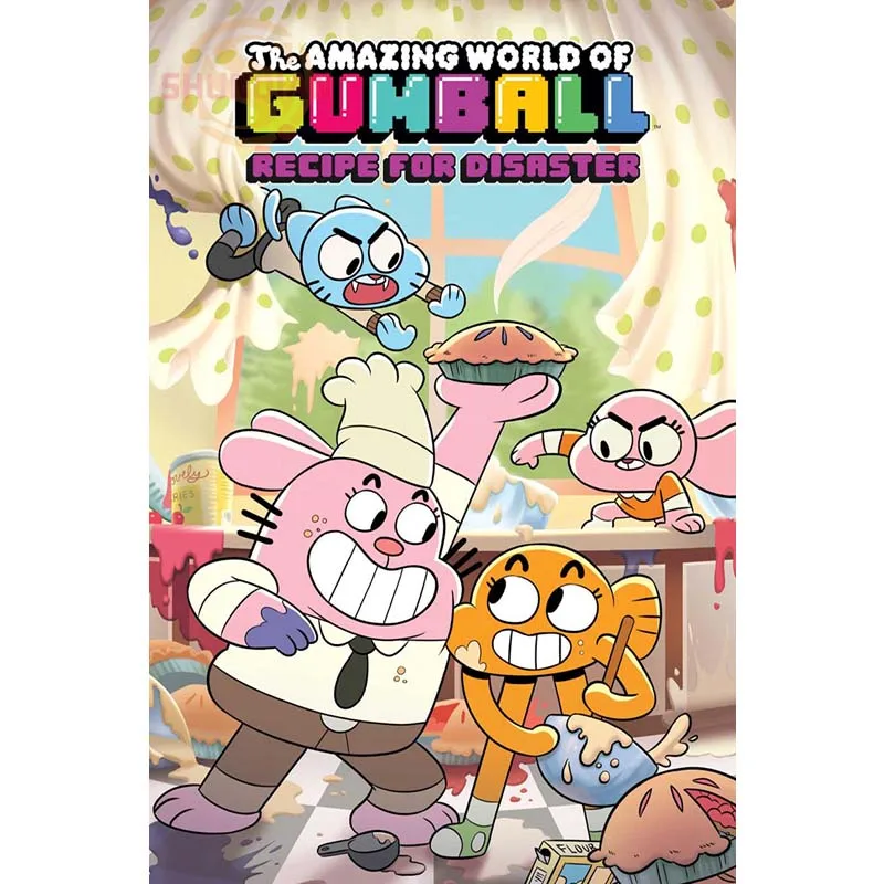 Удивительный мир Gumball Плакат на заказ холст плакат художественная отделочная ткань для дома ткань настенный плакат печать шелковая ткань - Цвет: Сливовый