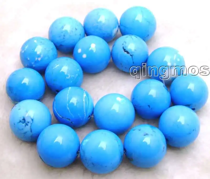 

Большая 18 мм Натуральная Синяя круглая нить с каменными бусинами 15 дюймов-los458