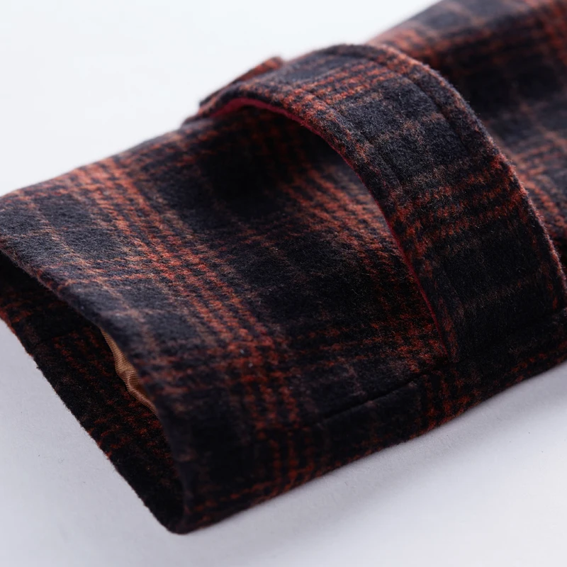 ARTKA Женская Зимняя шерстяная винтажная изящная клетчатая трапециевидная длинная