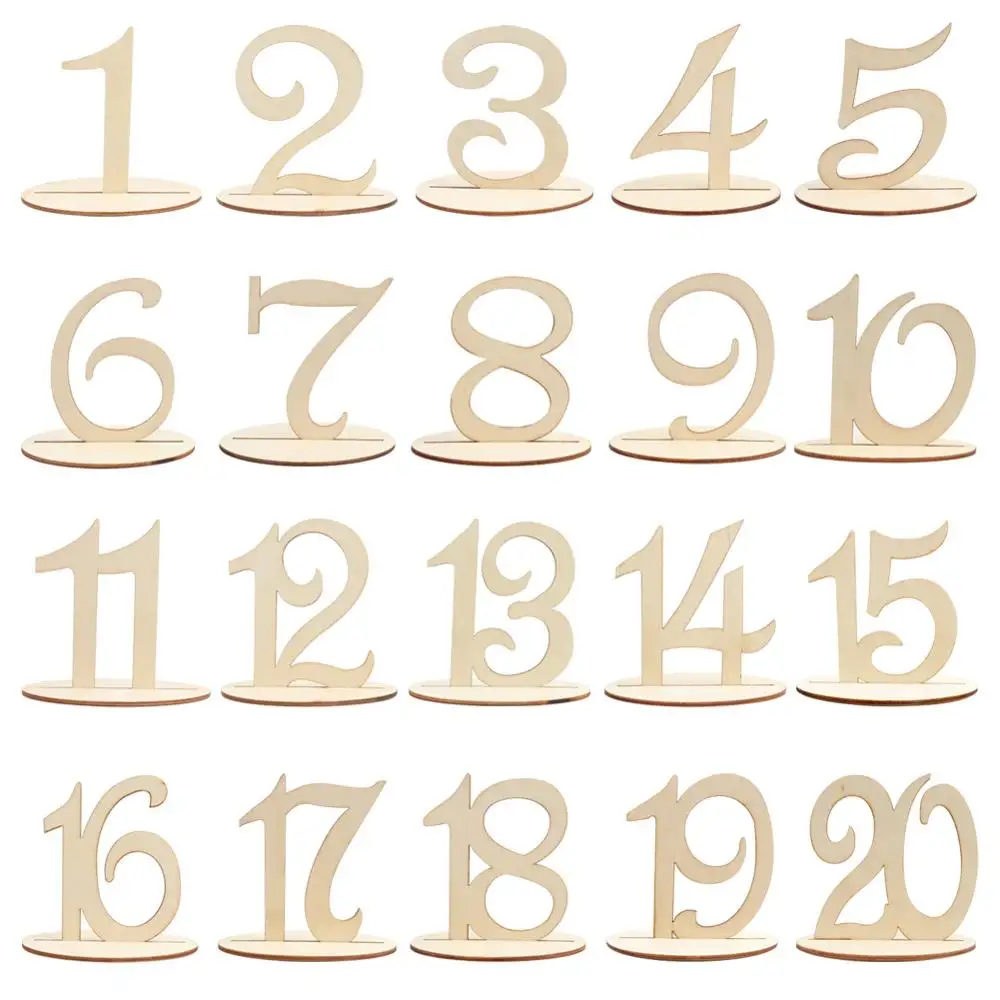 Number 1-20 OurWarm DIY деревенское свадебное деревянное украшение винтажное деревянное сердце пончик стена деревянная Фея дверь шоколадный стенд для свадебной вечеринки - Цвет: Number 1-20