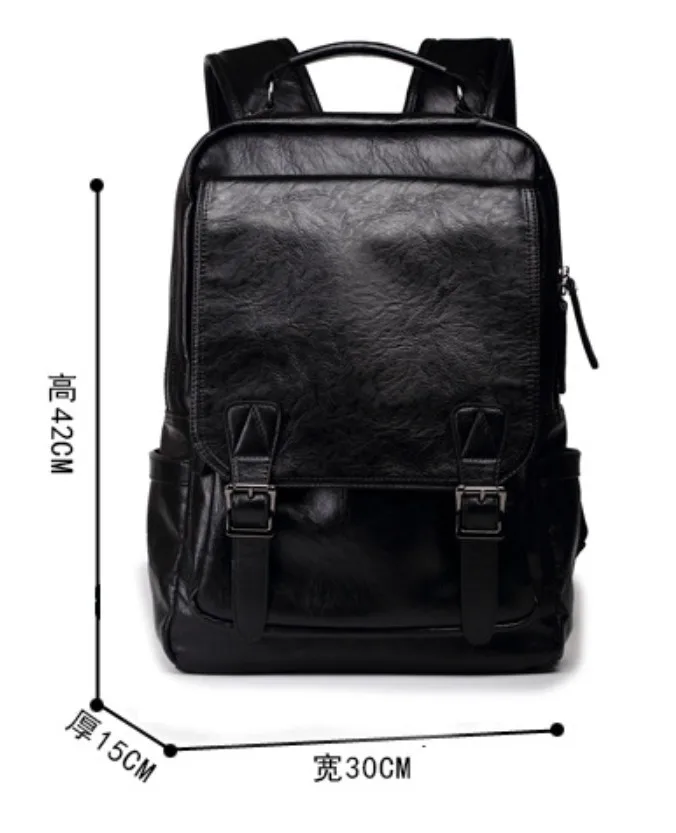 Рюкзак Для Ноутбука Мужской водонепроницаемый из искусственной кожи с