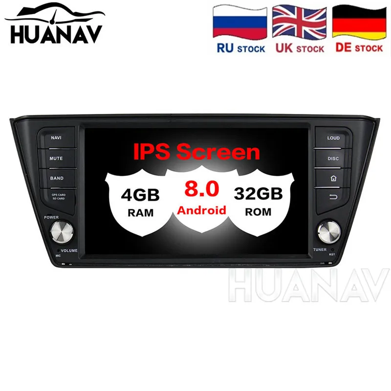 Автомобильный DVD плеер HUANVA Android8.0 GPS навигация для Skoda Fabia nj3 2015 2016 2017 2018