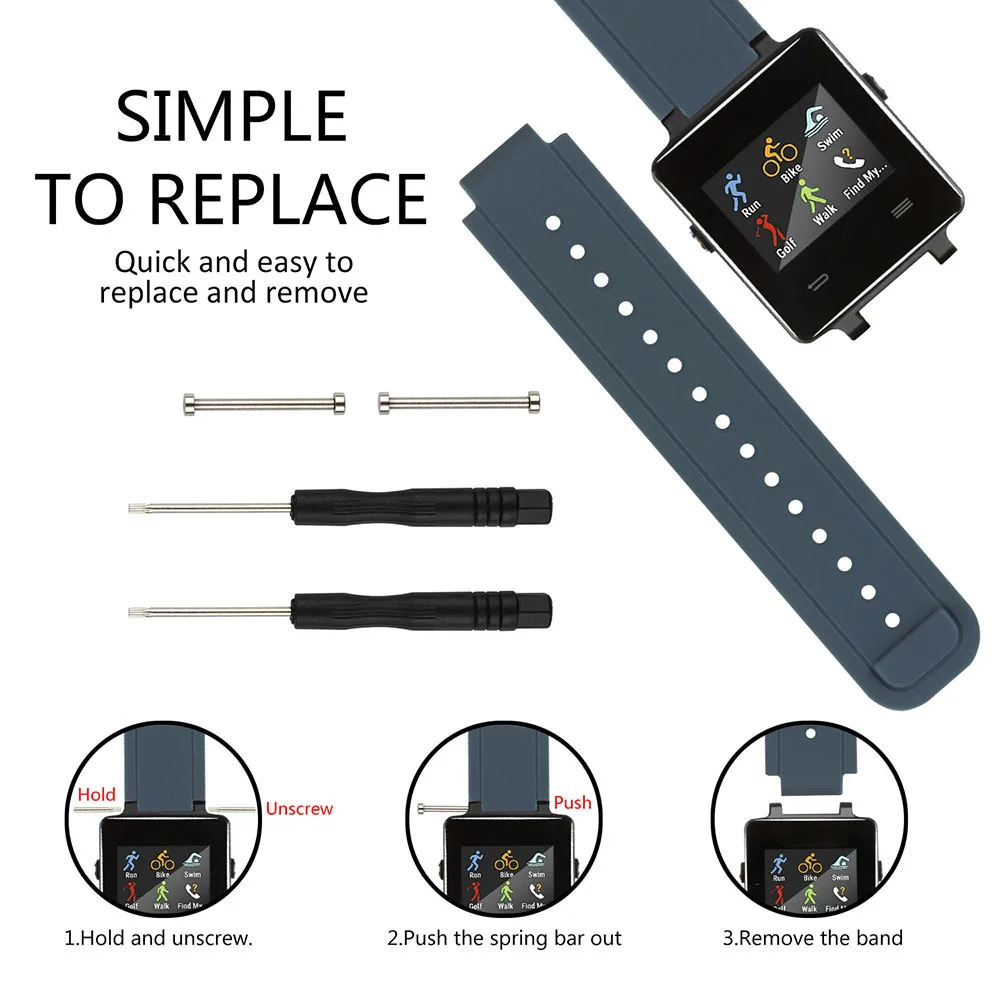 Сменный силиконовый ремешок Baaletc для смарт-часов Garmin Vivoactive/Vivoactive Acetate браслет