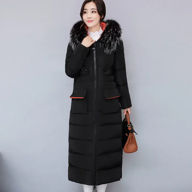 Winter Jacket Women Camouflage Maxi Coats Hooded Over Knee Long Parka Chaqueta Mujer Fur Collar Coat C3741 | Женская одежда